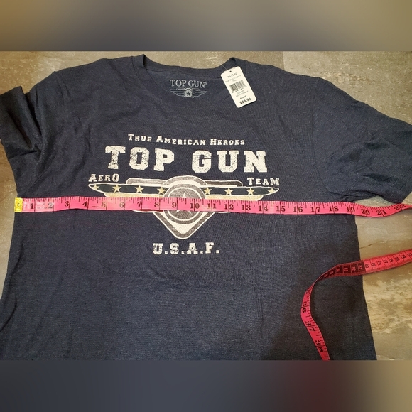 NWT Top Gun short sleeves tee shirt. Dark heathered blue. Size M. - Picture 6 of 8